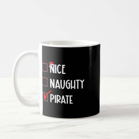 Mug Nice Naughty Pirate Noël Père Noël (Gauche)