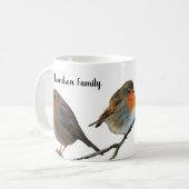 Mug Nice Robin birds rouge seins nom de famille (Devant gauche)