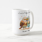 Mug Niché dans l'amour Romantique mignon oiseaux Carto (Devant droit)
