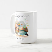 Mug Niché dans l'amour Romantique mignon oiseaux Carto (Devant gauche)