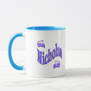 Mug Nicholas Nom Avec Camions De Feu,