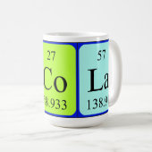 Mug Nicola nom de table périodique muette (Devant droit)