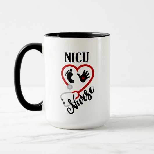 Mug NICU Nurse ajouter monogramme (Gauche)