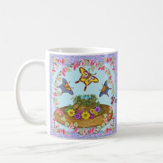 Mug Nid de chapeau de fleurs (Gauche)