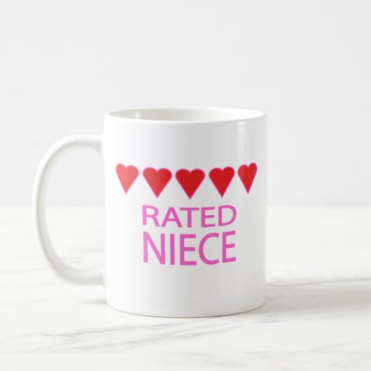 Mug Nièce aux cinq cœurs (Gauche)