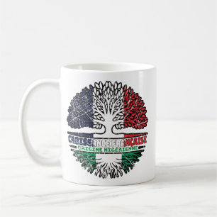 Mug Nigeria, France, drapeau des racines d'arbres