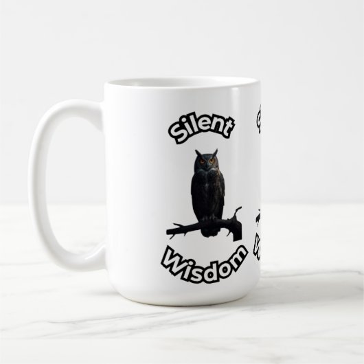 Mug  **Night Forest Owl – Realistic Nocturnal Owl Illu (Gauche)