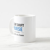 Mug Night Shift Nurse Coffee Chaos Quote (Devant gauche)