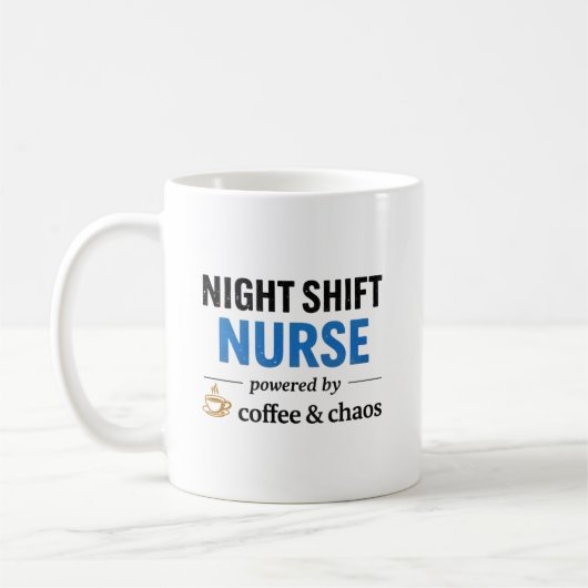 Mug Night Shift Nurse Coffee Chaos Quote (Gauche)