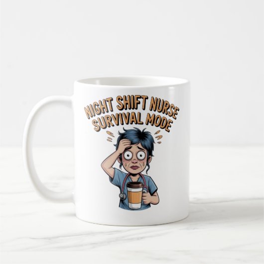 Mug Night Shift Nurse Survival Mode Funny Nurse Coffee (Gauche)