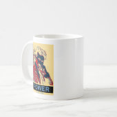 Mug Nikola Tesla Power (Poster semblable à Obama) (Devant gauche)