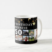 Mug N'Importe Quel Anniversaire 12 Photo Collage Gold  (Devant droit)