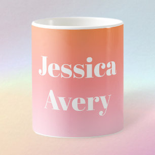 Mug N'importe quel nom Texte de style rétro-moderne