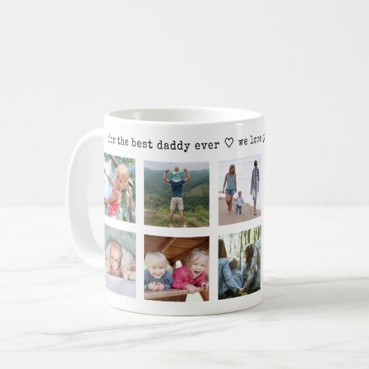 Mug N'Importe Quel Texte 10 Photo Collage Moderne Mini (Devant gauche)