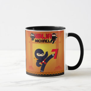 Mug NINJA Movie Star Warrior Kicking it Karatkids