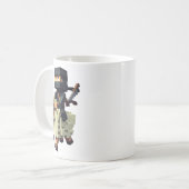 Mug Ninja Riding Sheep Block Style Character Pixel Art (Devant gauche)