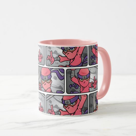 Mug Ninjas roses (Devant droit)