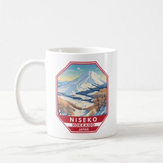 Mug Niseko Hokkaido Japon Hiver Art Vintage (Gauche)