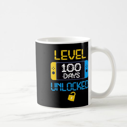 Mug Niveau 100 Jours De L'École Déverrouillé École Fun (Droite)