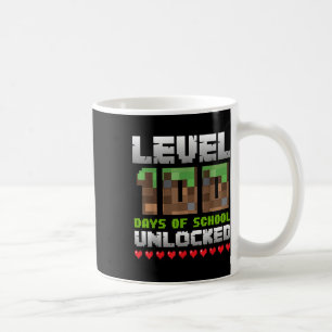 Mug Niveau 100 Jours De L'École Déverrouillé Jeu Pixel