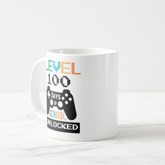 Mug Niveau 100 jours d'école déverrouillé (Devant gauche)