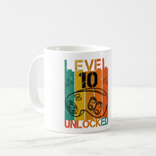 MUG NIVEAU 10 DÉBLOQUÉ - ANNIVERSAIRE DRÔLE GAMER JEUX