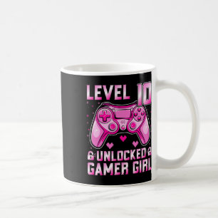 Mug Niveau 10 Débloqué Joueuse Vidéo Joueuse 10e Anniv