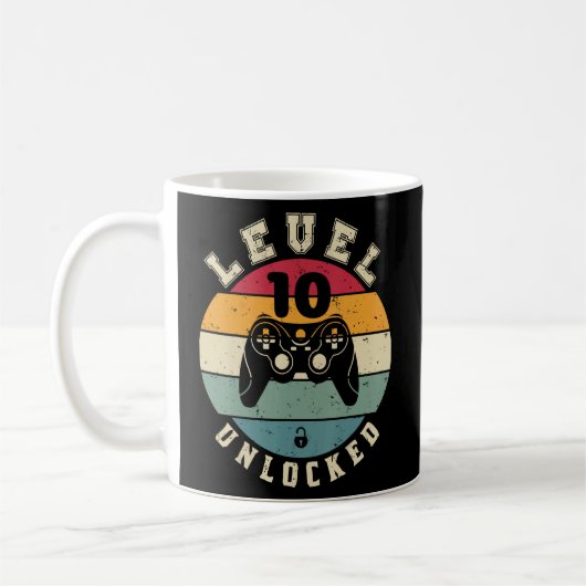Mug Niveau 10 Jeu vidéo déverrouillé Anniversaire Vint (Gauche)