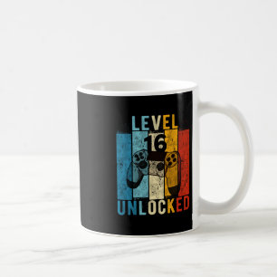 Mug Niveau 16 Débloqué Joueur de jeux vidéo 16 ans 16e