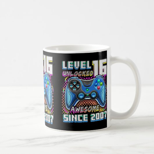 Mug Niveau 16 Déverrouillé Awesome 2007 jeu vidéo 16th (Droite)