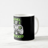 Mug Niveau 17 Déverrouillé Cadeau Anniversaire 17 Ans (Devant droit)