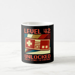 Mug NIVEAU 42 DÉVERROUILLÉ 42 Jeu cadeau d'anniversa