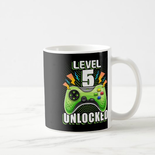 Mug Niveau 5 Jeu vidéo déverrouillé 5e Jeu d'anniversa (Droite)