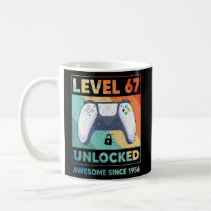 Mug Niveau 67 Déverrouillé 67e anniversaire Femmes Hom