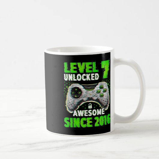 Mug Niveau 7 Débloqué Jeu Vidéo Garçon de 7 Ans 7e Bi (Droite)