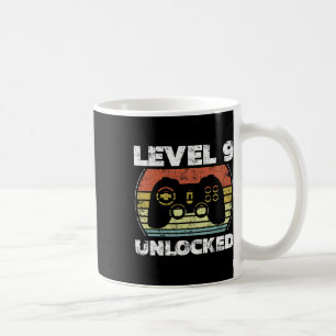 Mug Niveau 9 Débloqué Vidéo Drôle de Joueur 9e Anniver
