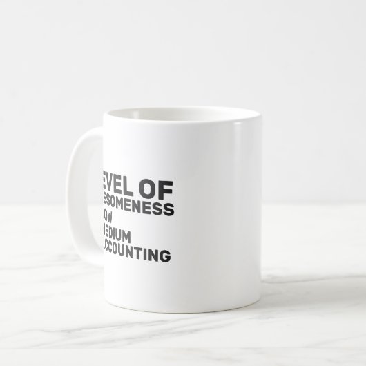 Mug Niveau De Compréhension, Comptabilité Drôle (Devant gauche)