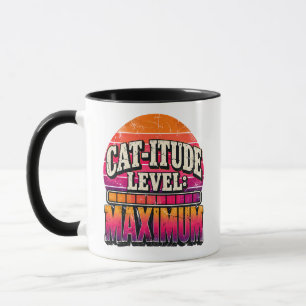Mug Niveau de matouitude maximum Typographie Rétro Cré