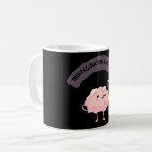 Mug Niveau de procrastination : Expert – Cerveau drôle (Devant gauche)
