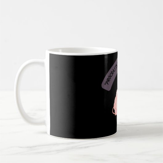 Mug Niveau de procrastination : Expert – Cerveau drôle (Gauche)