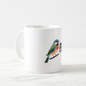 Mug Niveau d'oiseaux : Obsédé - Oiseau coloré Des (Devant gauche)