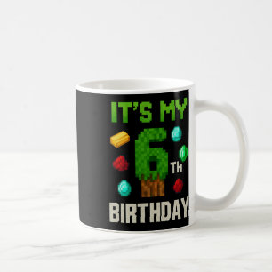 Mug Niveau pixelisé 6 Anniversaire Gamer Enfants Pixel