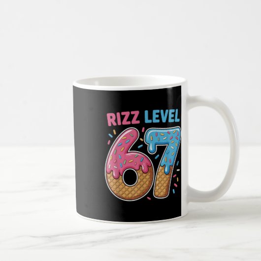 Mug Niveau Rizz 67 Génération Alpha d'argot 67e Numéro (Droite)