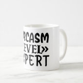 Mug Niveau Sarcasme Expert Drôle Citation Humoristique (Devant droit)