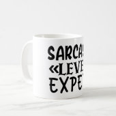Mug Niveau Sarcasme Expert Drôle Citation Humoristique (Devant gauche)