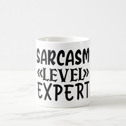 Mug Niveau Sarcasme Expert Drôle Citation Humoristique (Centre)