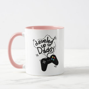 Mug Nivelé jusqu'papa drôle visuel de Gamer de papa au