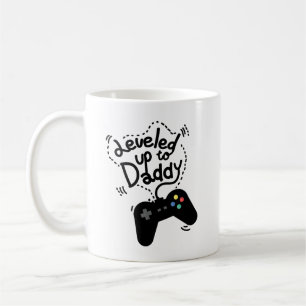 Mug Nivelé jusqu'papa drôle visuel de Gamer de papa au