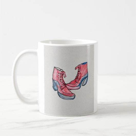 Mug No 01, Dessin À La Main De Chaussures Drôle Collec (Gauche)