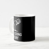 Mug No coding today funny saying exhausted programmer  (Devant gauche)